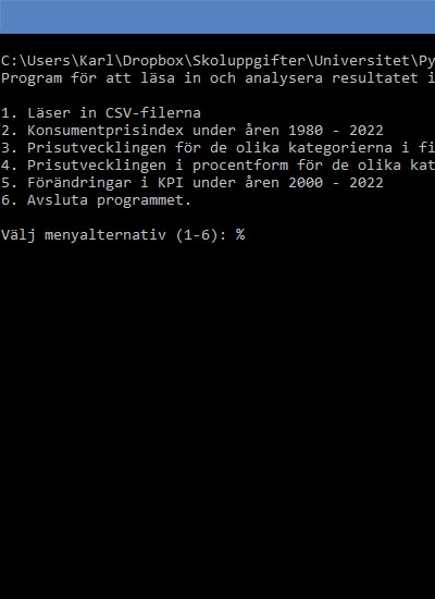 En bild på ett projekt i Python.